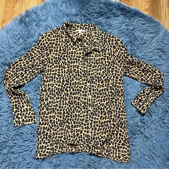 Tyler Boe Cheetah Print Silk Blouse Size S - Picture 1 of 5